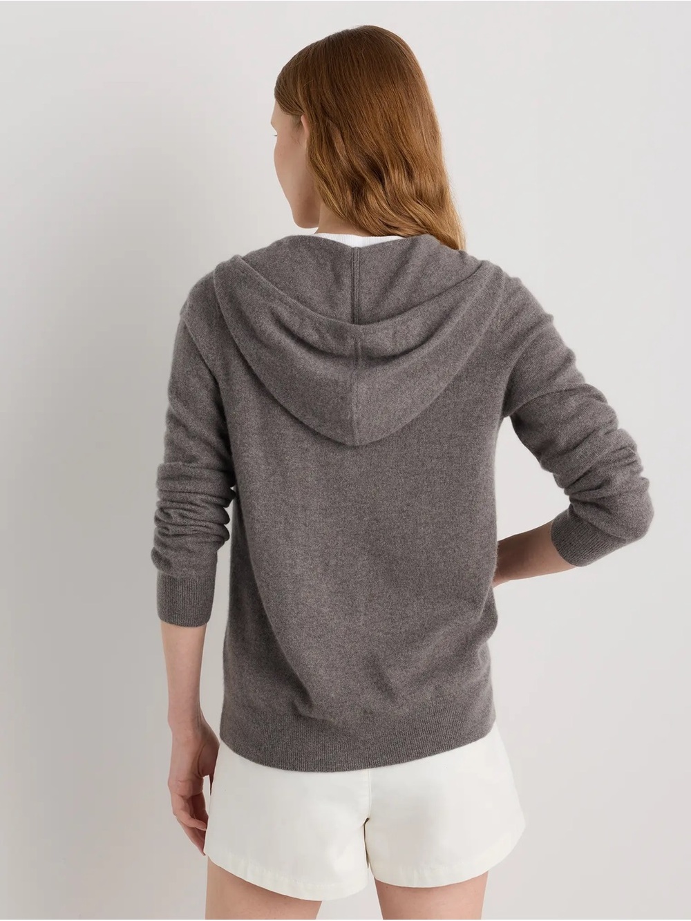 Quince Women’s Mongolian Cashmere Full-Zip Hoodie In Charcoal size XS - Picture 12 of 13